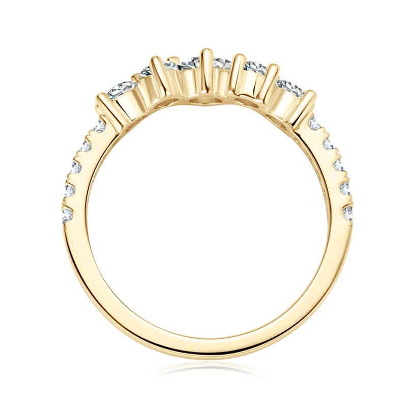 Womens Silver Plated 18k Gold Lab Diamond Moissanite Ring
