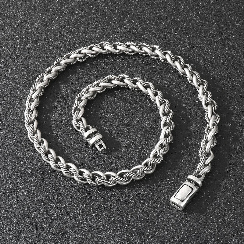 Men's Stainless Steel Chain Link Fashion Twisted Necklace