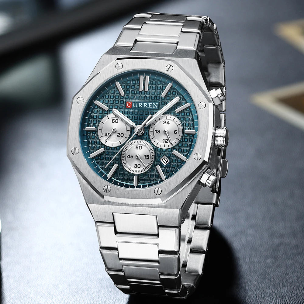 Men's Stainless Steel Quartz Waterproof Watch