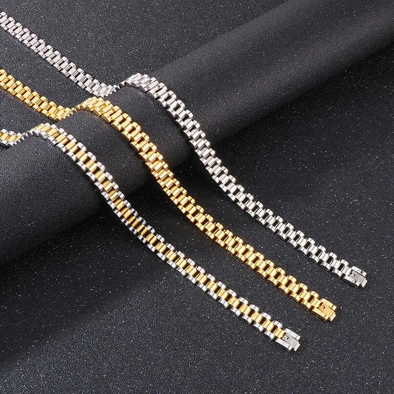 Stainless Steel Watch Chain Necklace for Women Men.