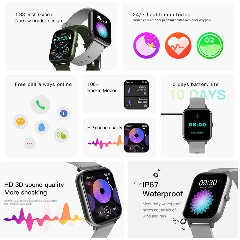 Smart Watch Women, Men Heart Rate Tracker Bracelet Watch Android IOS. best ladies smartwatch for iphone,woman smart watch