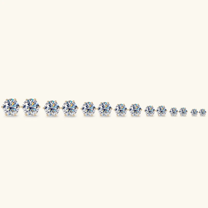 925 Silver Round Moissanite Stud Earrings for Women