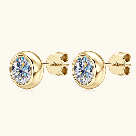 Moissanite Silver Plated Gold Earrings for Women