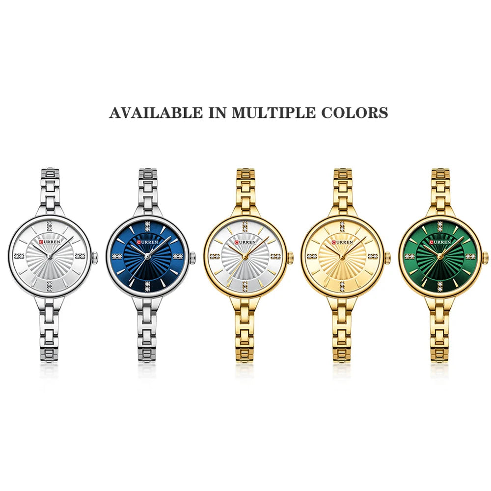 Womans Stainless Steel Dress Diamond Quartz Watch