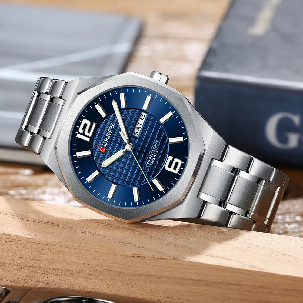 Men's Stainless Steel Business Quartz Fashion Wristwatch