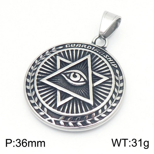 Men's Stainless Steel Chain Link Fashion Hexagram Necklace
