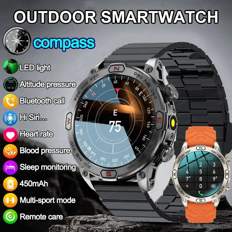 Smart Watch GPS Compass AMOLED Screen BT 5.3 Call For Men. fashion smart Watch,Fit Bit Mens Watch,Mens Smart Watch