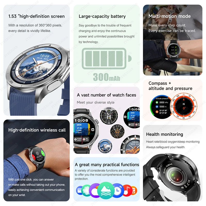 Mobile Watch Price Smart Watch Compass, Heart Rate Bluetooth