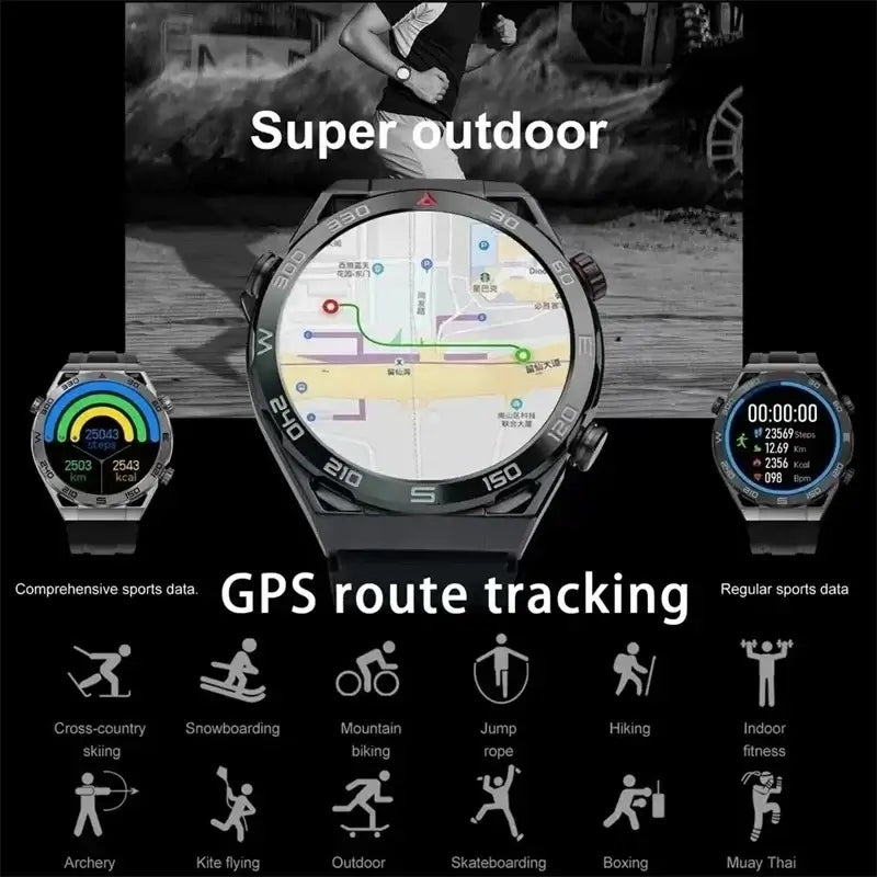 Smart Watch Men GPS Compass Heart Rate ECG+PPG Bluetooth Call. Fit Bit Mens Watch,Mens Smart Watch