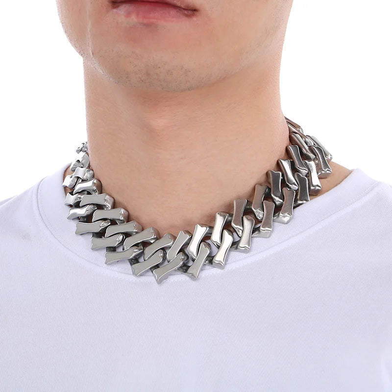 Brushed 316L Stainless Steel Bracelet Necklace For Men Women