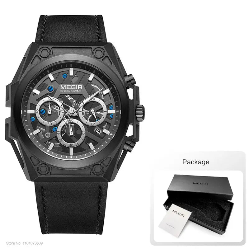 Mens Stainless Steel Dress Wrist Watch Waterproof Chronograph Quartz.