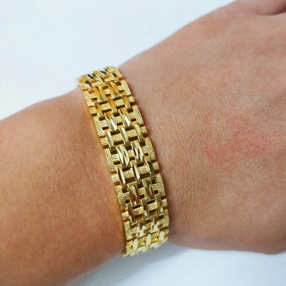 Trendy Thick Chain Mens-Womans Bracelet Gold Plated Chain