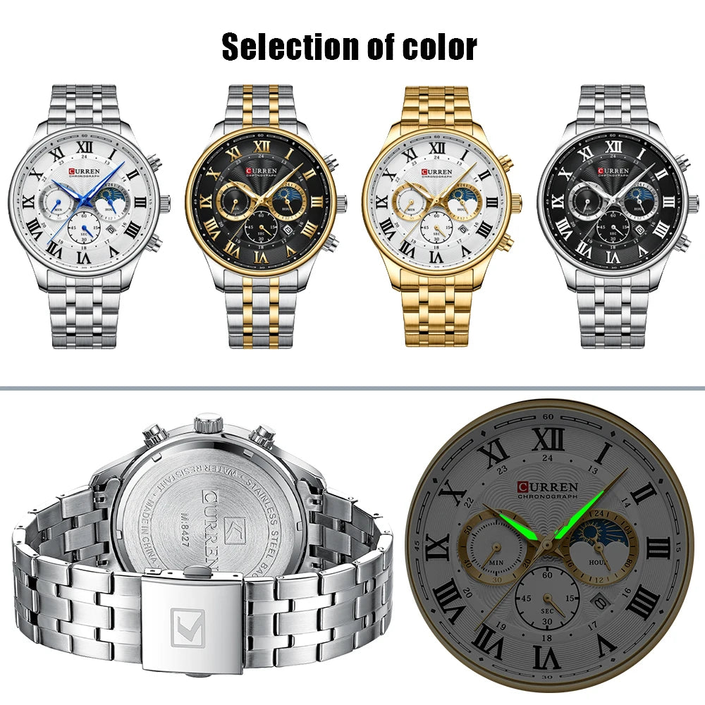 Men's Stainless Steel Chronograph Luminous Watch