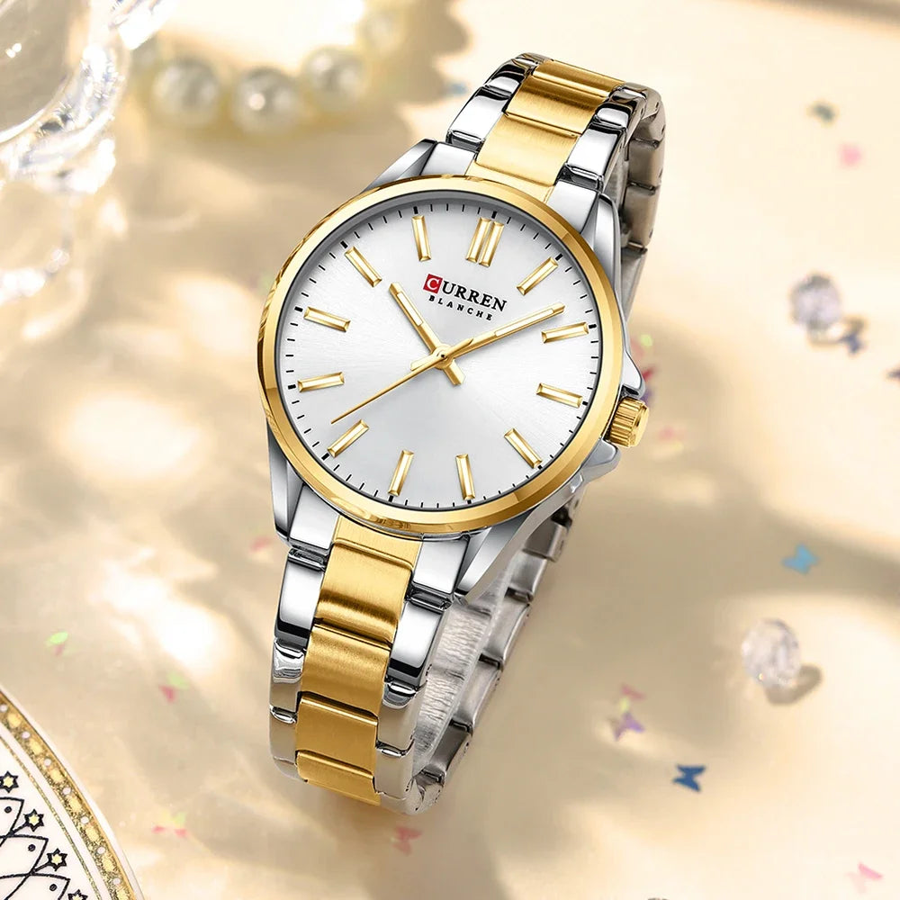 Womens  Stainless Steel Casual Round Dial Quartz Watch