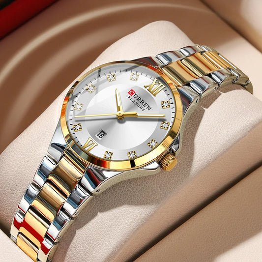 Women Stainless Steel Waterproof Luminous Quartz Watch