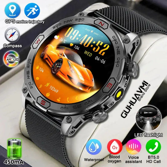 GPS Motion Trajectory Smart Watch Mens Ultra HD AMOLED Screen. fashion smart Watch,Fit Bit Mens Watch,Mens Smart Watch