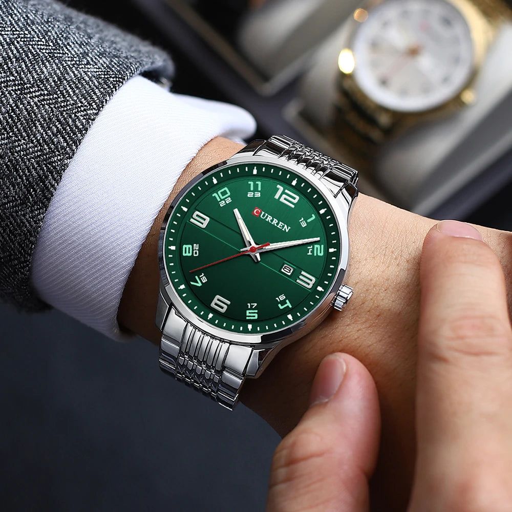 Mens Stainless Steel Quartz Luminous Watch