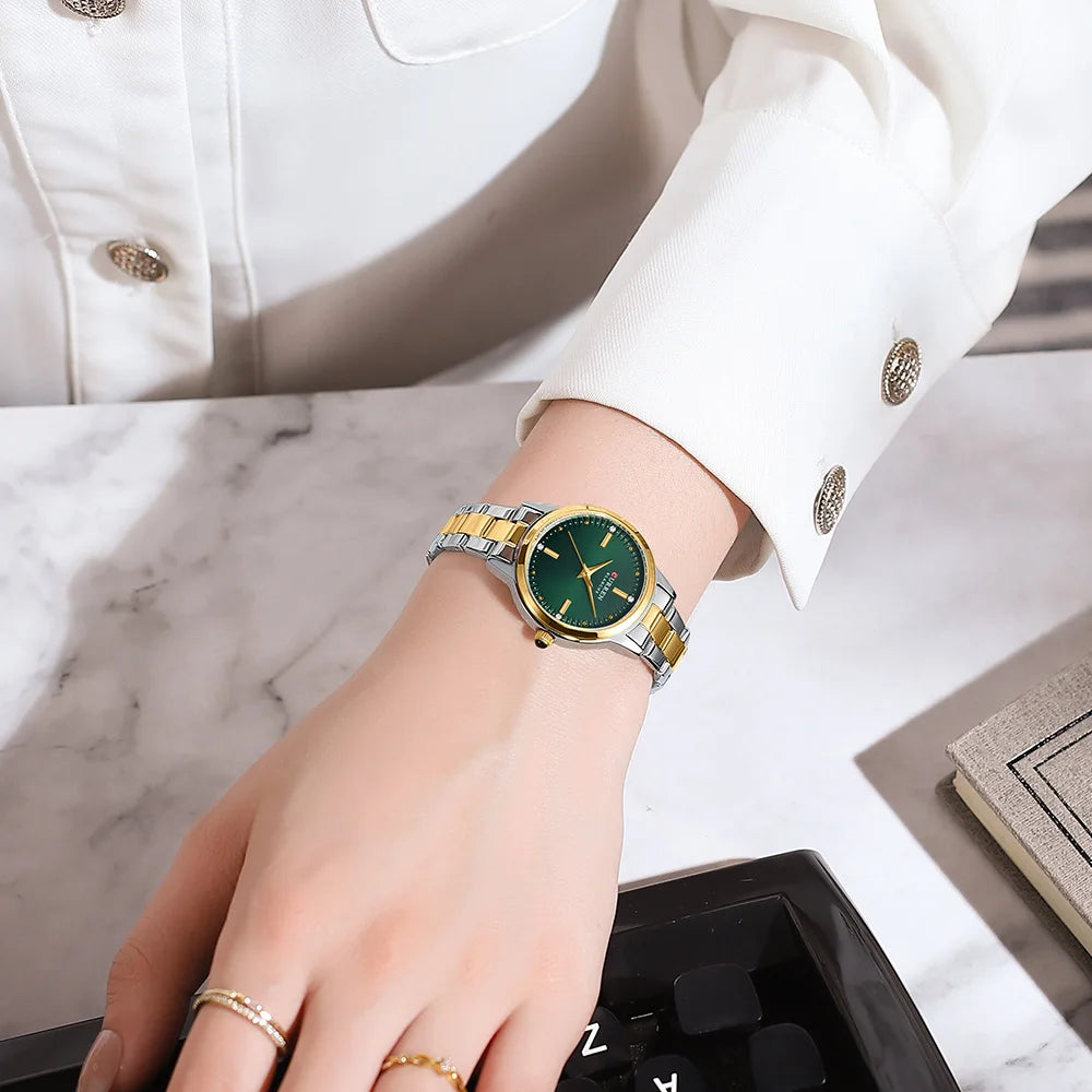 Womens Stainless Steel Waterproof Quartz Watch