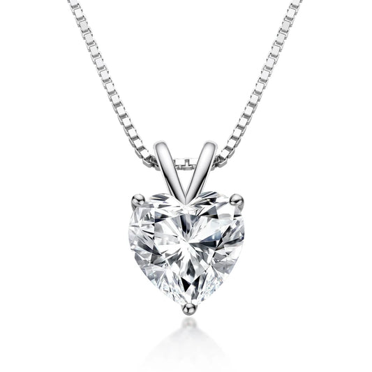 Women's Heart Shape Moissanite Diamond Pendant Necklace