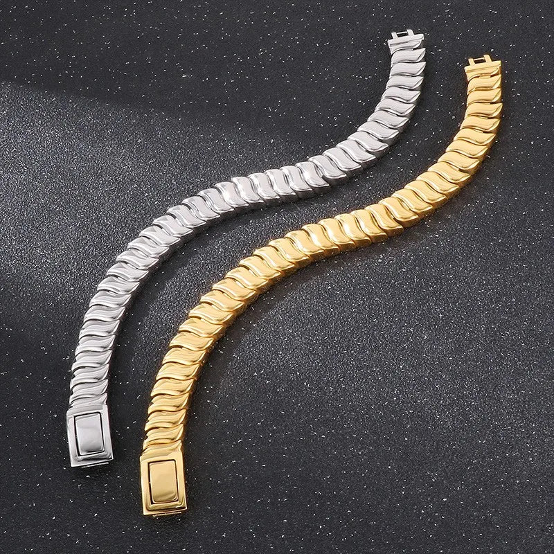 Stainless Steel Keel Chain Bracelet for Men Punk Polished