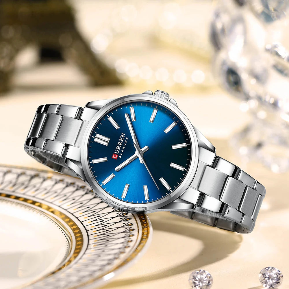 Womens  Stainless Steel Casual Round Dial Quartz Watch