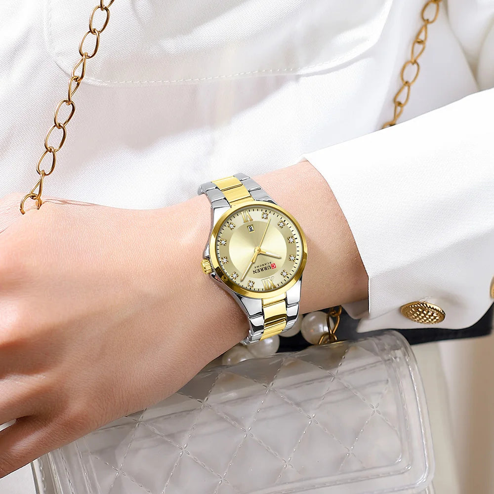 Women Stainless Steel Waterproof Luminous Quartz Watch