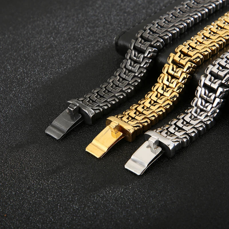 Arrow Shaped Bracelet for Men, Stainless Steel Bike Chain