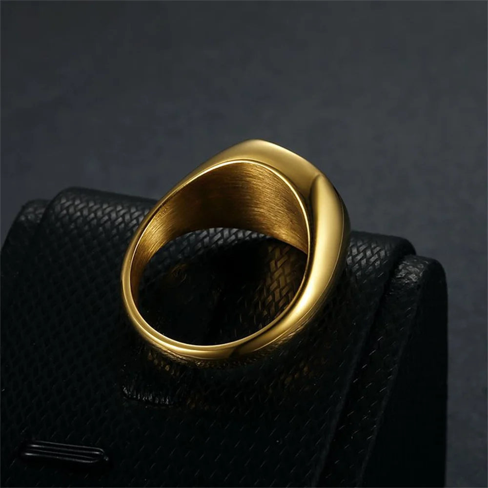 Stainless Steel PunkGeometry Square Ring For Men/Women