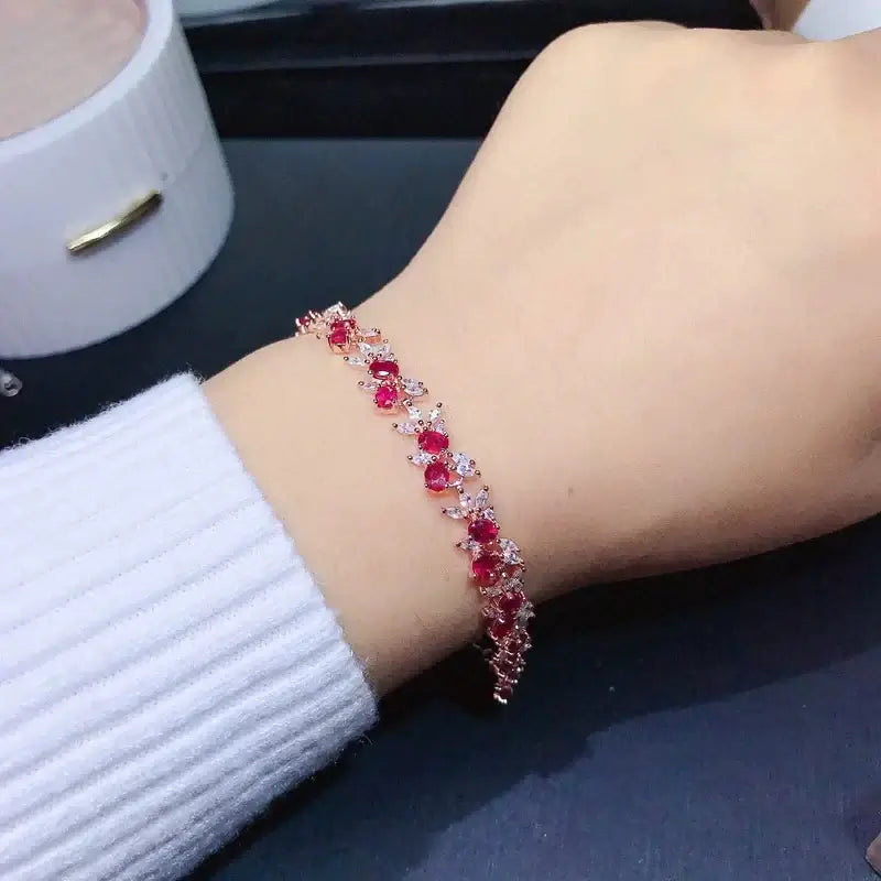 Womens Silver Braclet, 100% Ruby Silver for Daily Wear, Silver Ruby. Bracelet,Bracelet Collection,Fashion Bracelet,Silver Bracelet,Womens Silver Braclet