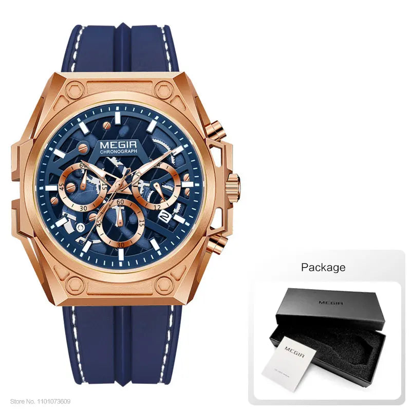 Mens Stainless Steel Dress Wrist Watch Waterproof Chronograph Quartz.