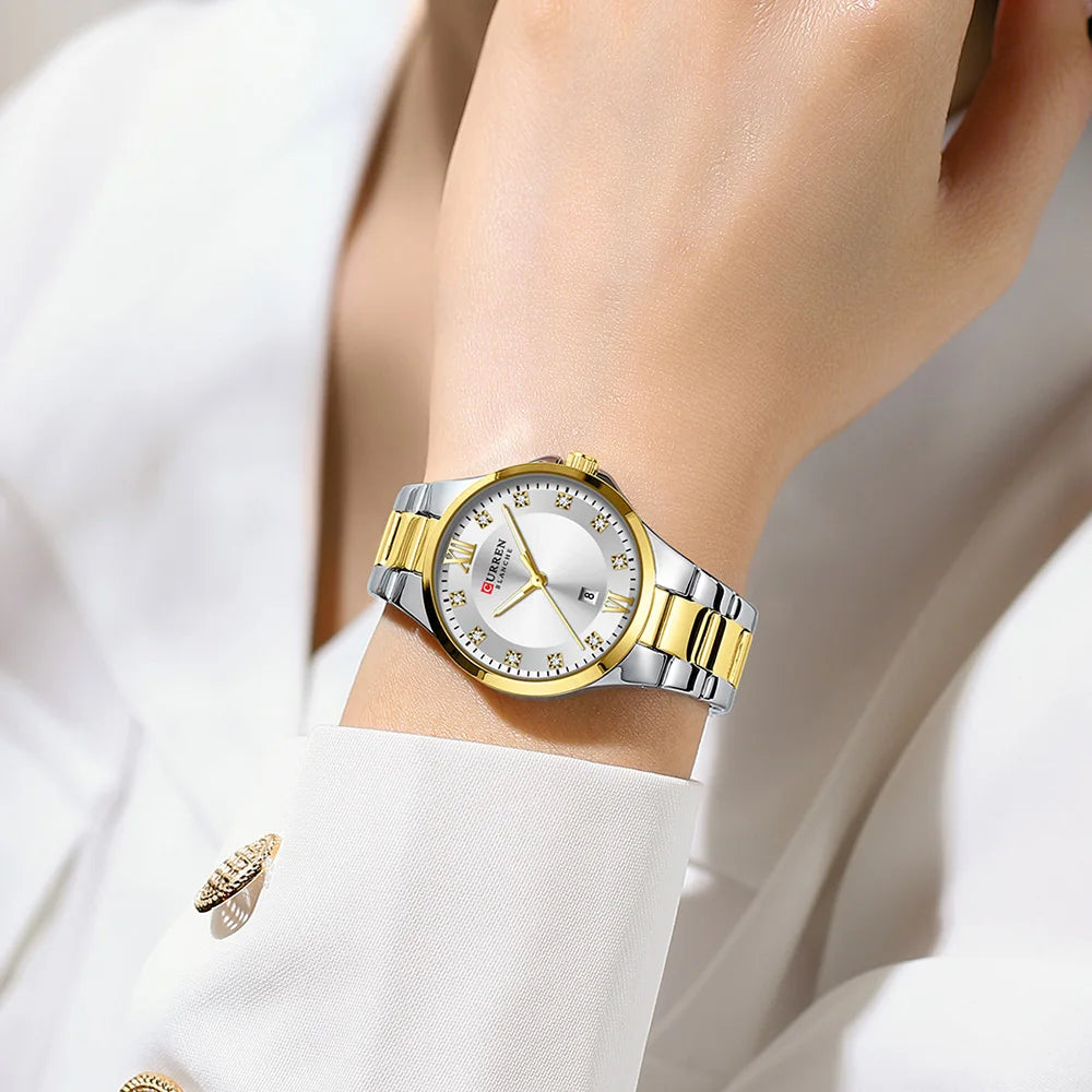 Women Stainless Steel Waterproof Luminous Quartz Watch