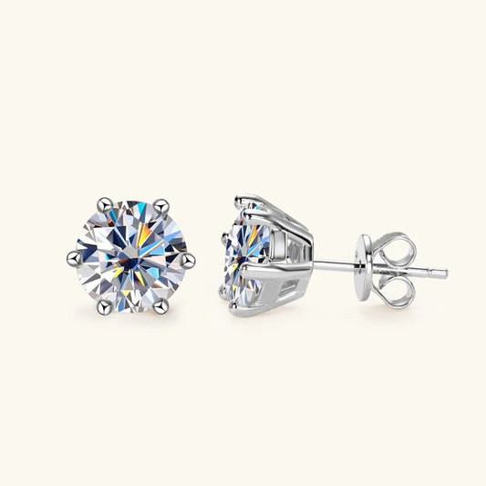 Moissanite  Silver Diamond Women & Mens Stud Earrings