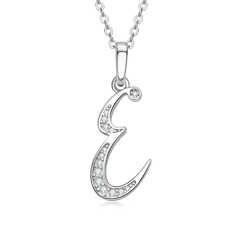 Couples Letter Initial Name Moissanite Necklace 925 Silver