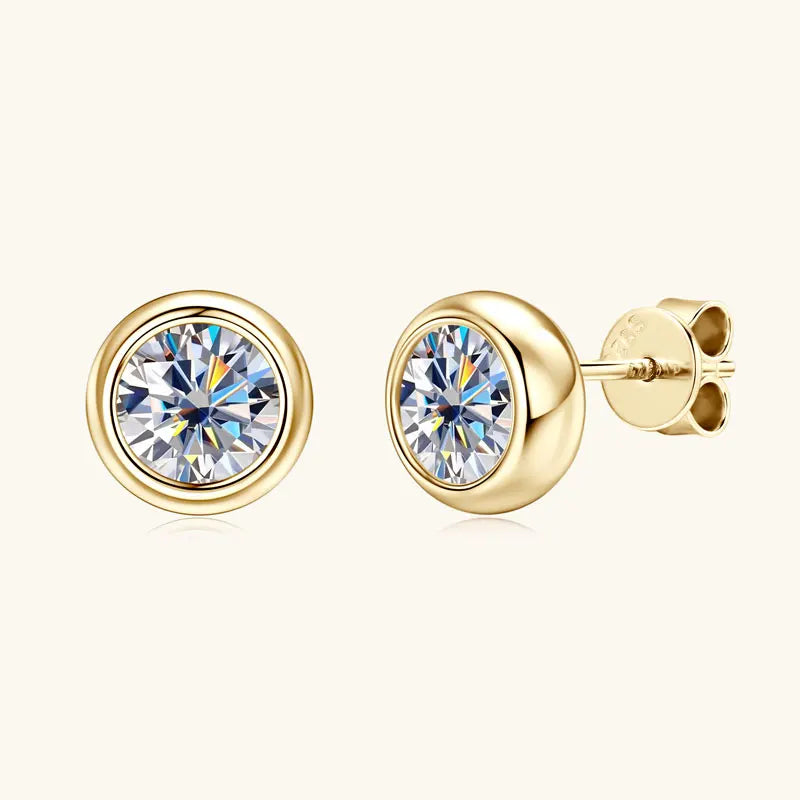 Moissanite Silver Plated Gold Earrings for Women