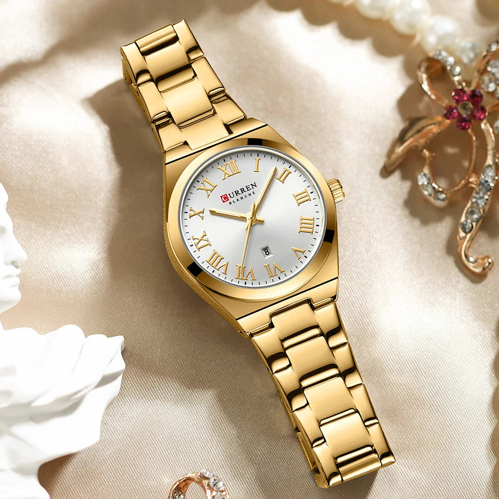 Womens Stainless Steel  Casual Quartz  Watch