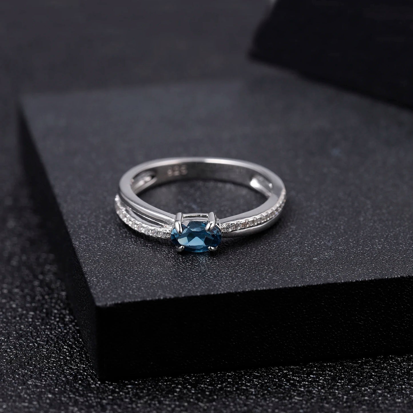 Women Infinity Genuine Oval Topaz Garnet Amethyst Opal Ring