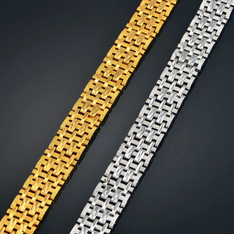 Trendy Thick Chain Mens-Womans Bracelet Gold Plated Chain