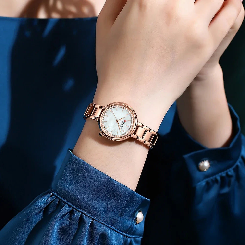 Ladies Stainless Steel Sport Dress Pink Quartz Watch