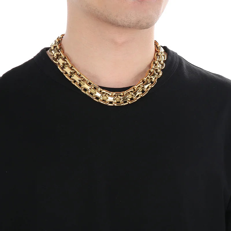 Stainless Steel Heavy Double Zero Chain Neckalce for Men
