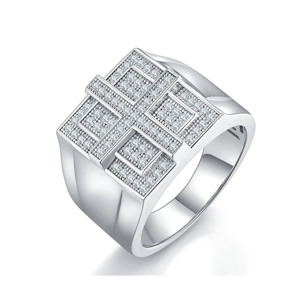 Moissanite Ring for Men-women 925 Sterling Silver Ring.