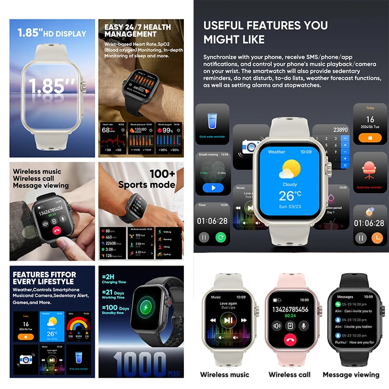 Mobile Watch Price Men, Women Smart Watch Bluetooth Call