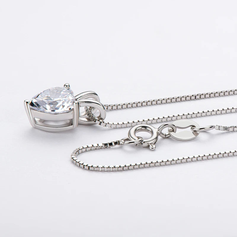 Women's Heart Shape Moissanite Diamond Pendant Necklace