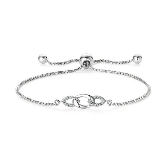 Women Adjustable Moissanite Bracelet Silver Plated Gold