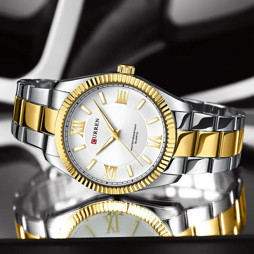 Mens Thin Stainless Steel Business Quartz Watch