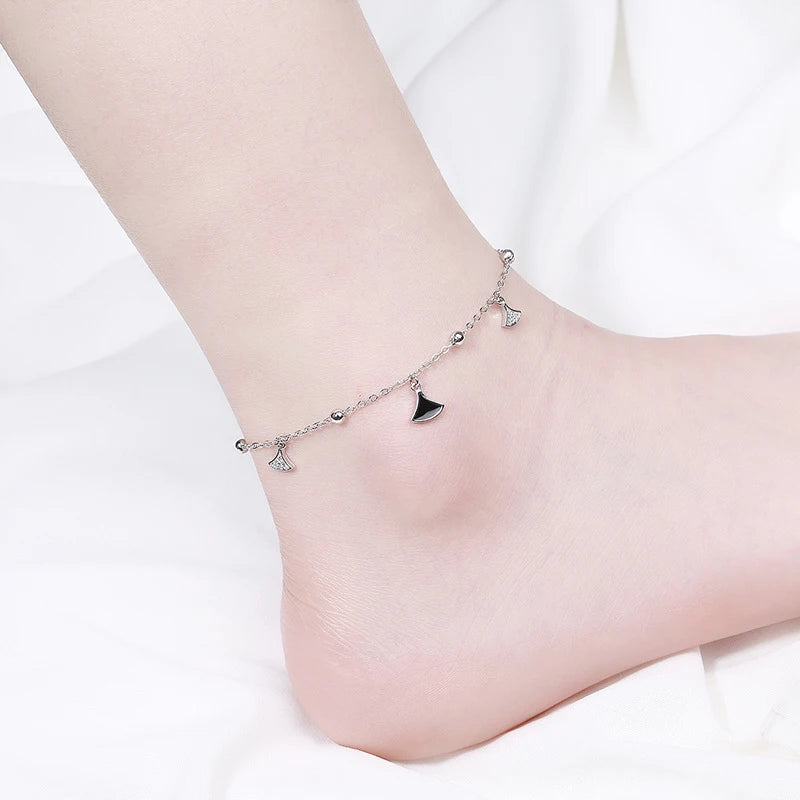 Women's 925 Sterling Silver Zircon Anklets Foot Chain
