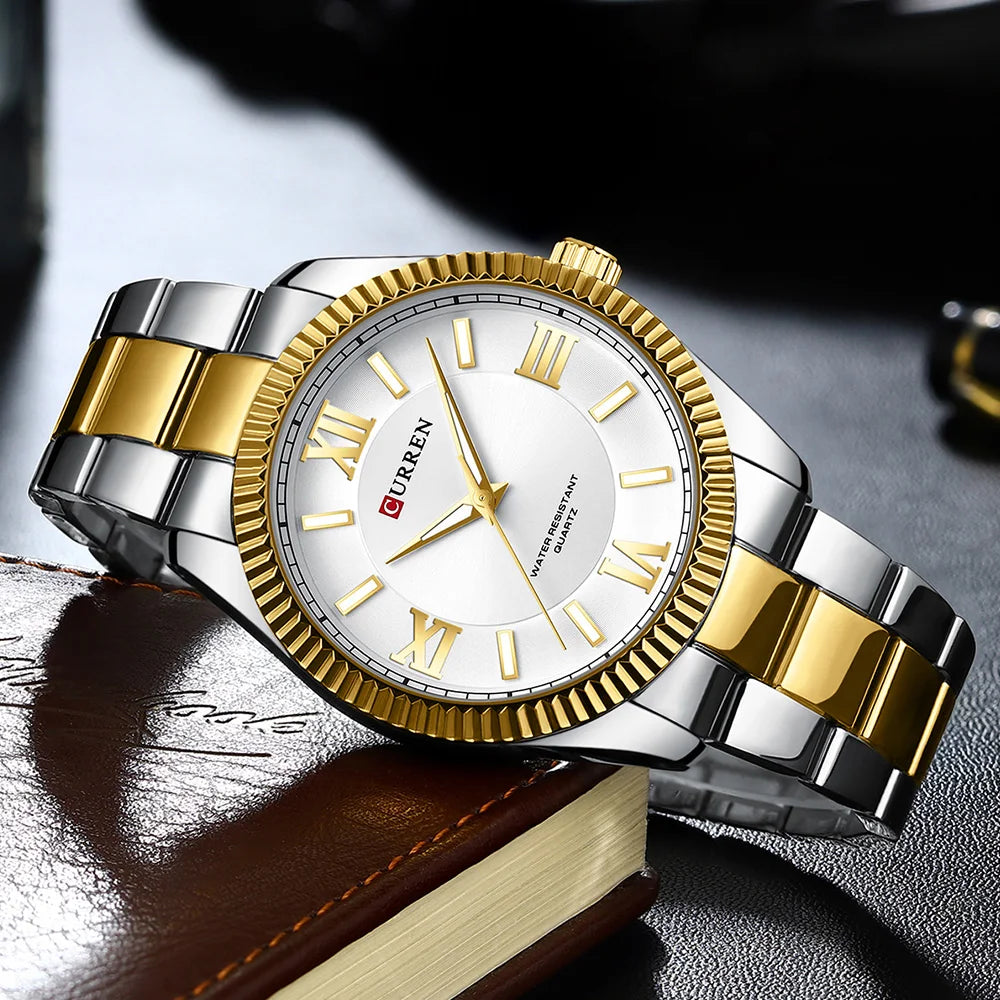 Mens Thin Stainless Steel Business Quartz Watch