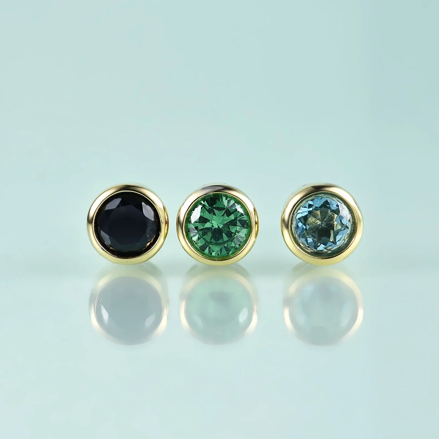 Woman's Sterling Silver Emerald Birthstone Stud Earrings