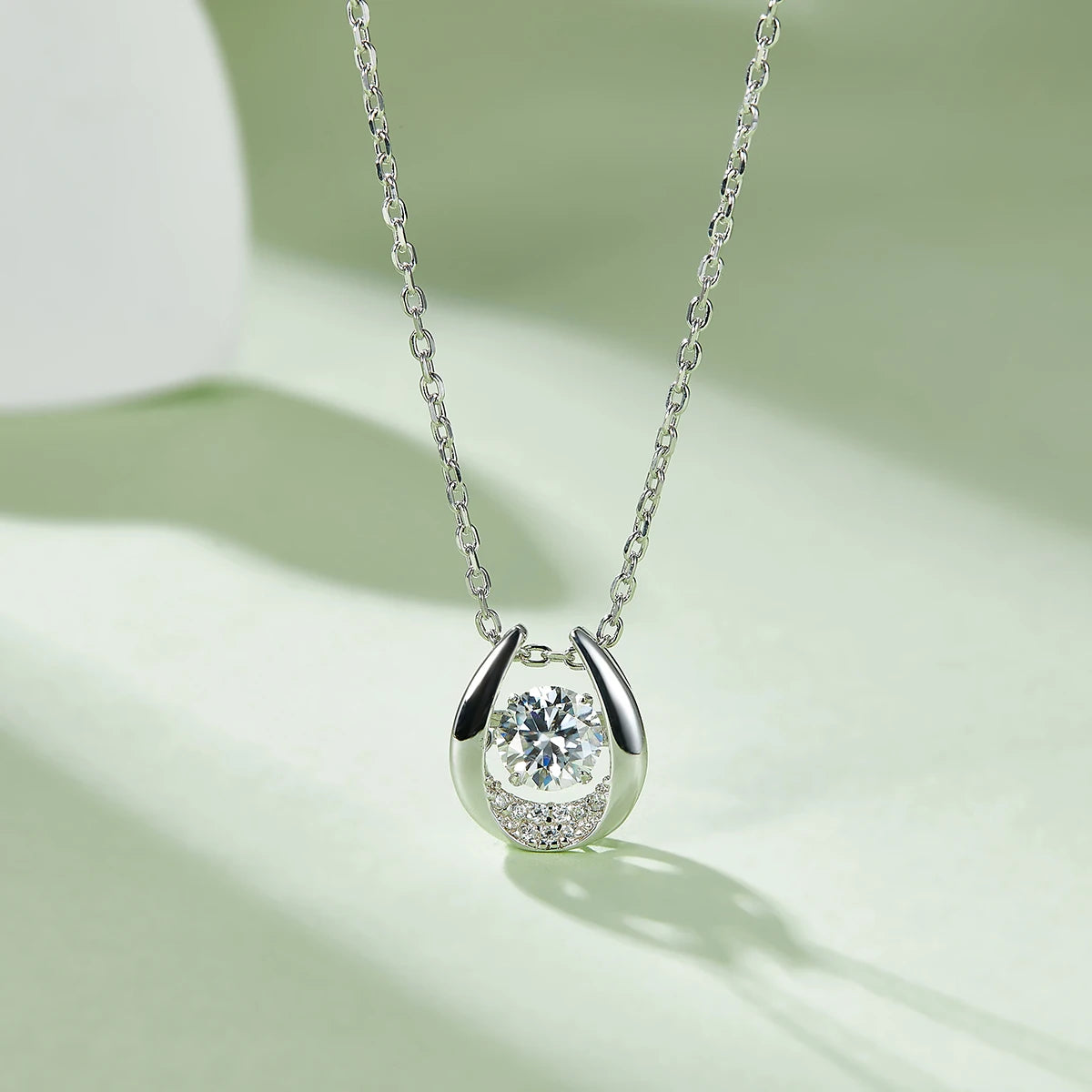 Women's Sterling Silver Diamond Twinkle Moissanite Necklace
