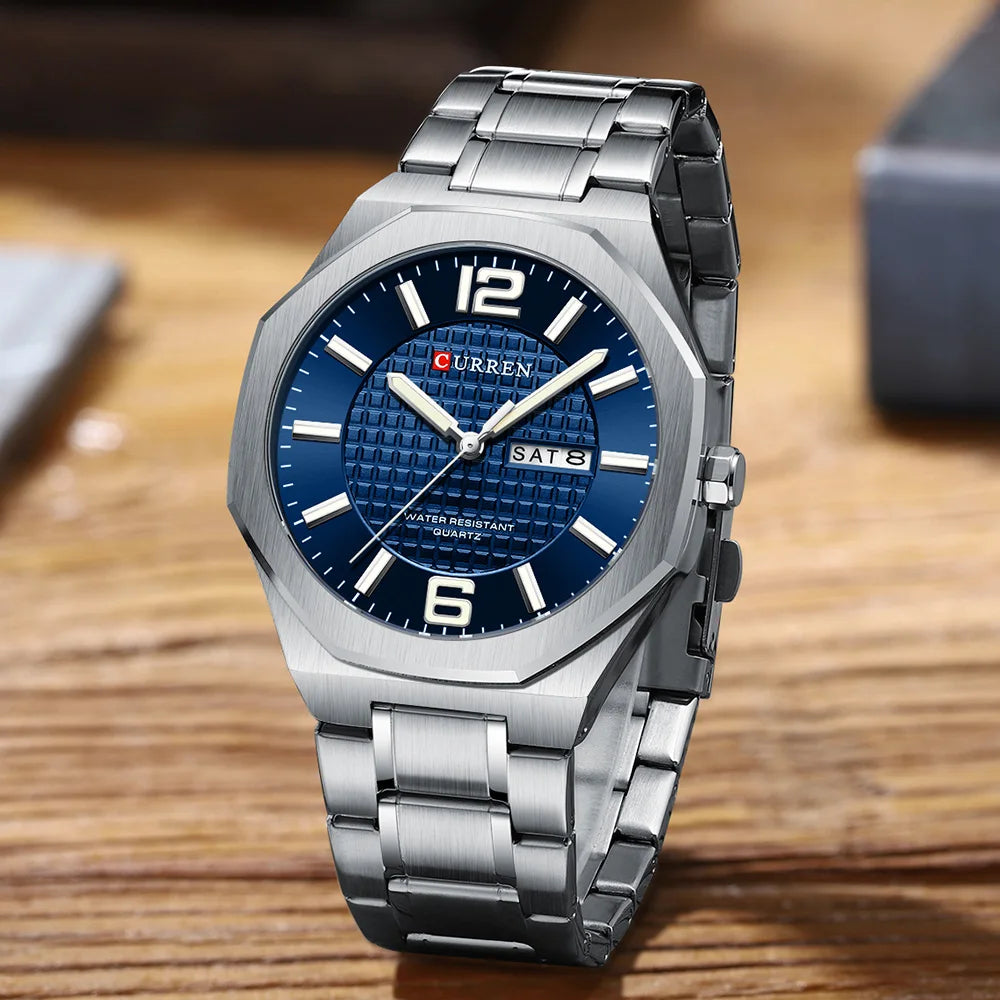 Men's Stainless Steel Business Quartz Fashion Wristwatch