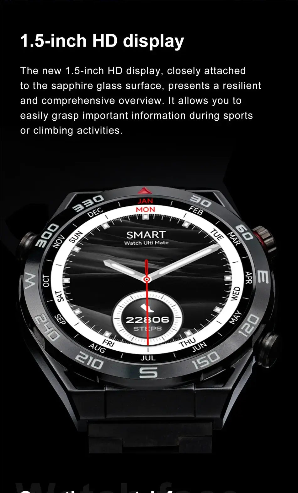 Smart Watch Men GPS Compass Heart Rate ECG+PPG Bluetooth Call. Fit Bit Mens Watch,Mens Smart Watch